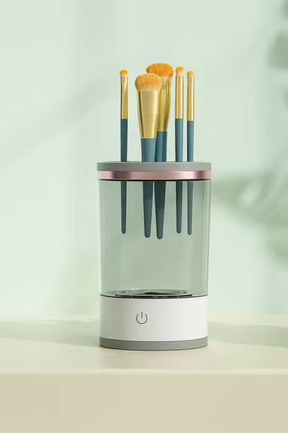 Electric Makeup Brush Cleaner + 12 brushes with bag + base  stand